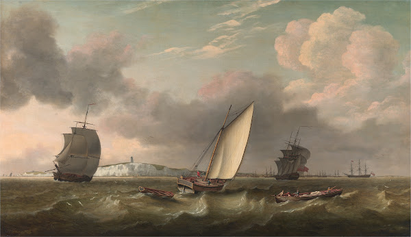 Packet Boat Under Sail In A Breeze Off The South Foreland 1780