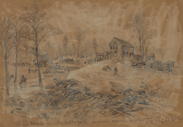 Steam Mill nr the battlefield used as a medical depot 1863
