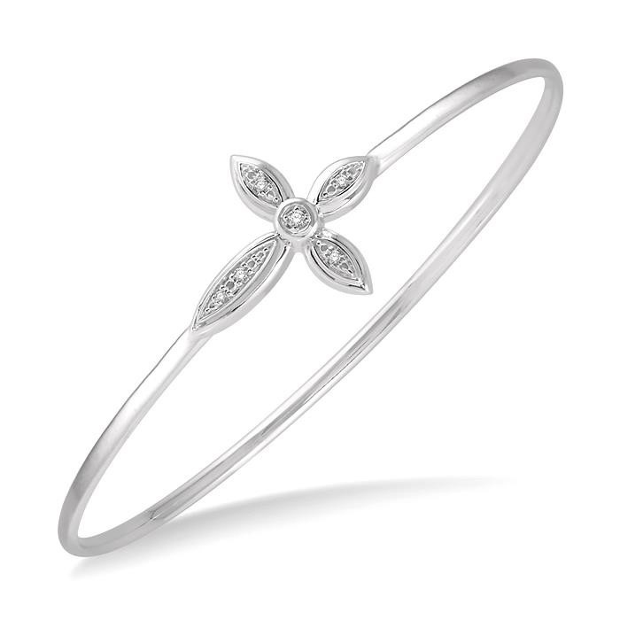 Silver Cross Diamond Flex Fashion Bangle