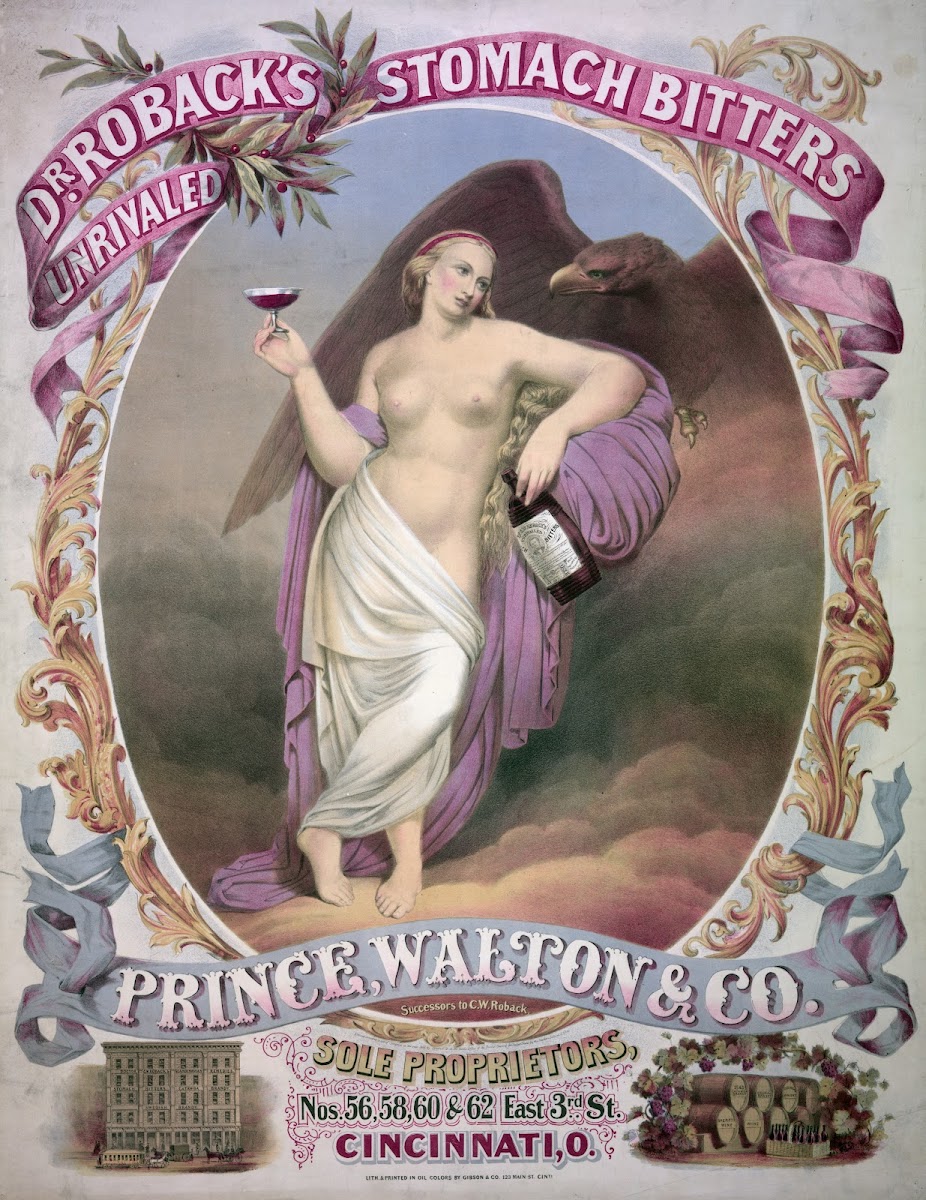 Dr Robacks stomach bitters unrivaled 1866