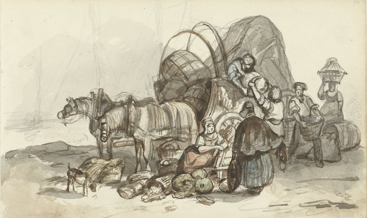 Het uitladen van een wagen 1820   1886