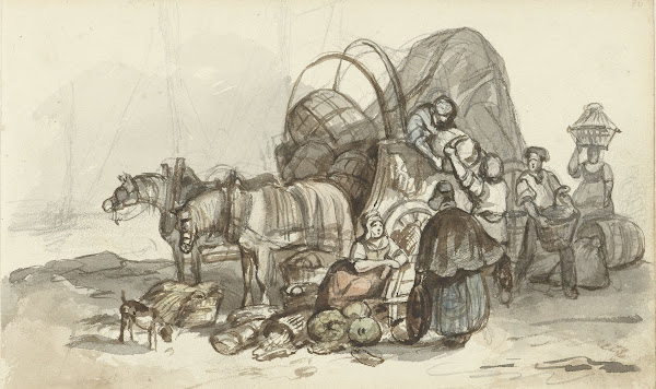 Het uitladen van een wagen 1820   1886