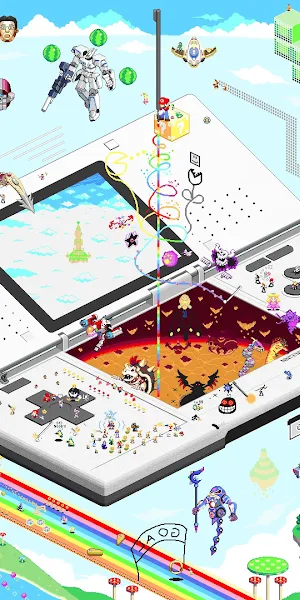 Nintendo DS Pixel Art Crossover 4K Wallpaper Background