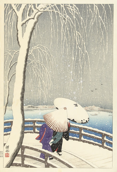 In the snow on Yanagibashi 1927