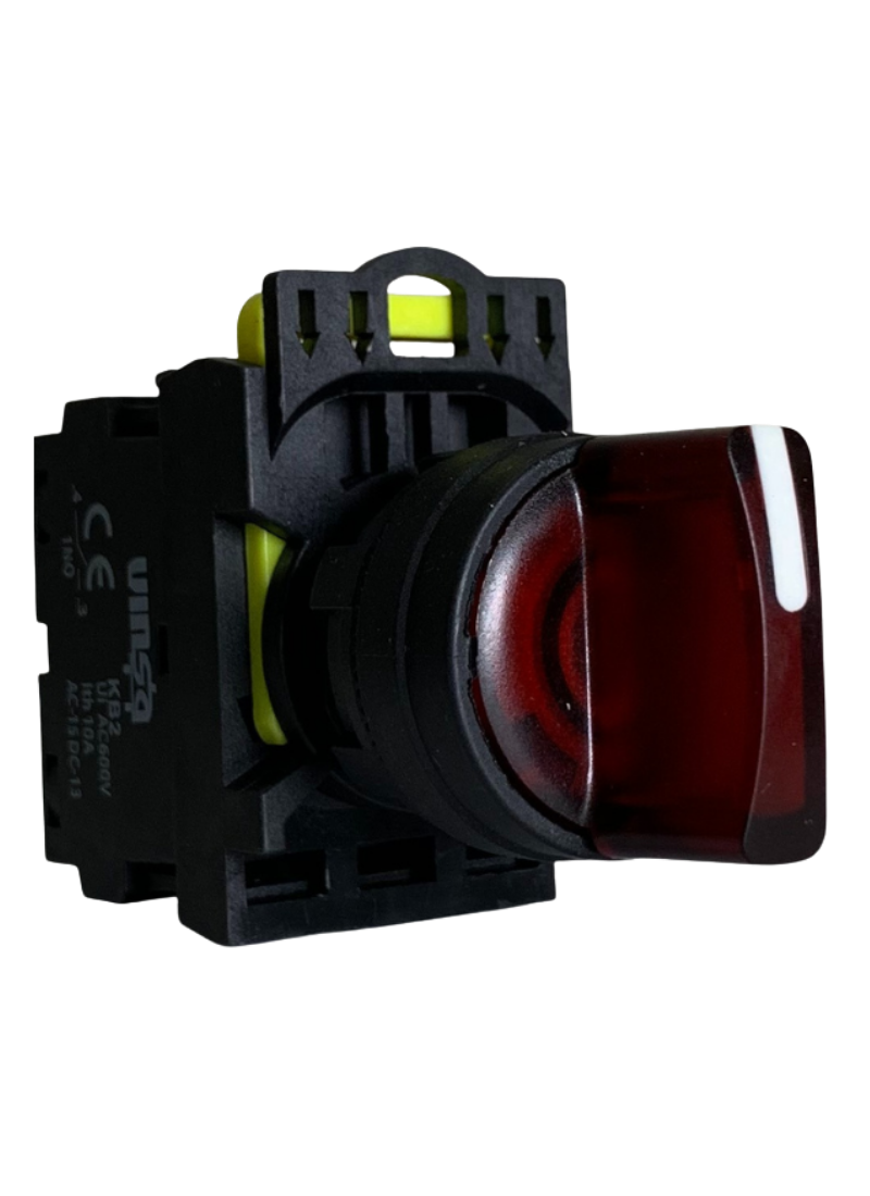 Illuminated Selector Switches 3 Position Stay Put Red 220VAC 2N/O