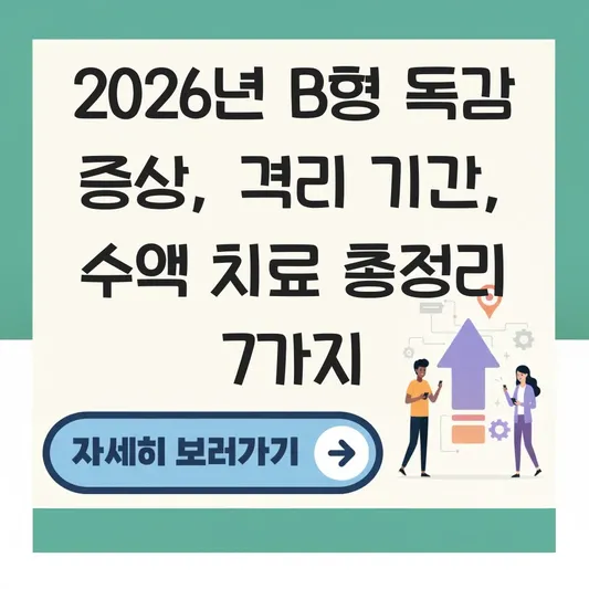 b형 독감 증상 격리 기간 및 수액 치료 대표 이미지
