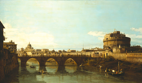 View Of The Tiber In Rome With The Castel Santangel  1743 or 1744