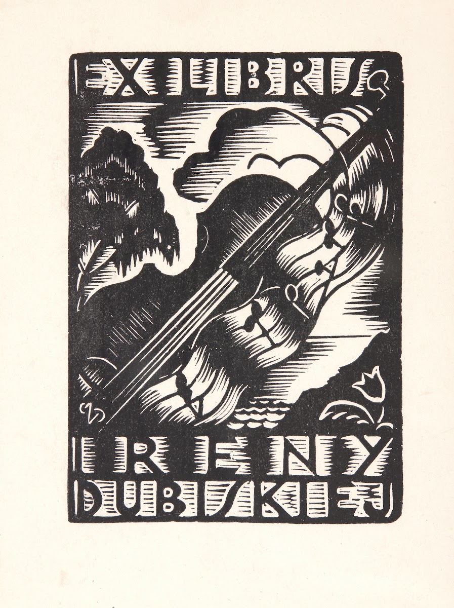 Bookplate of Irena Dubiska 1937