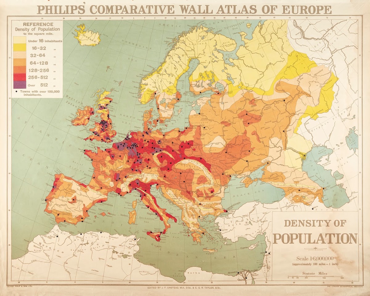 Europe  Density of population 1920