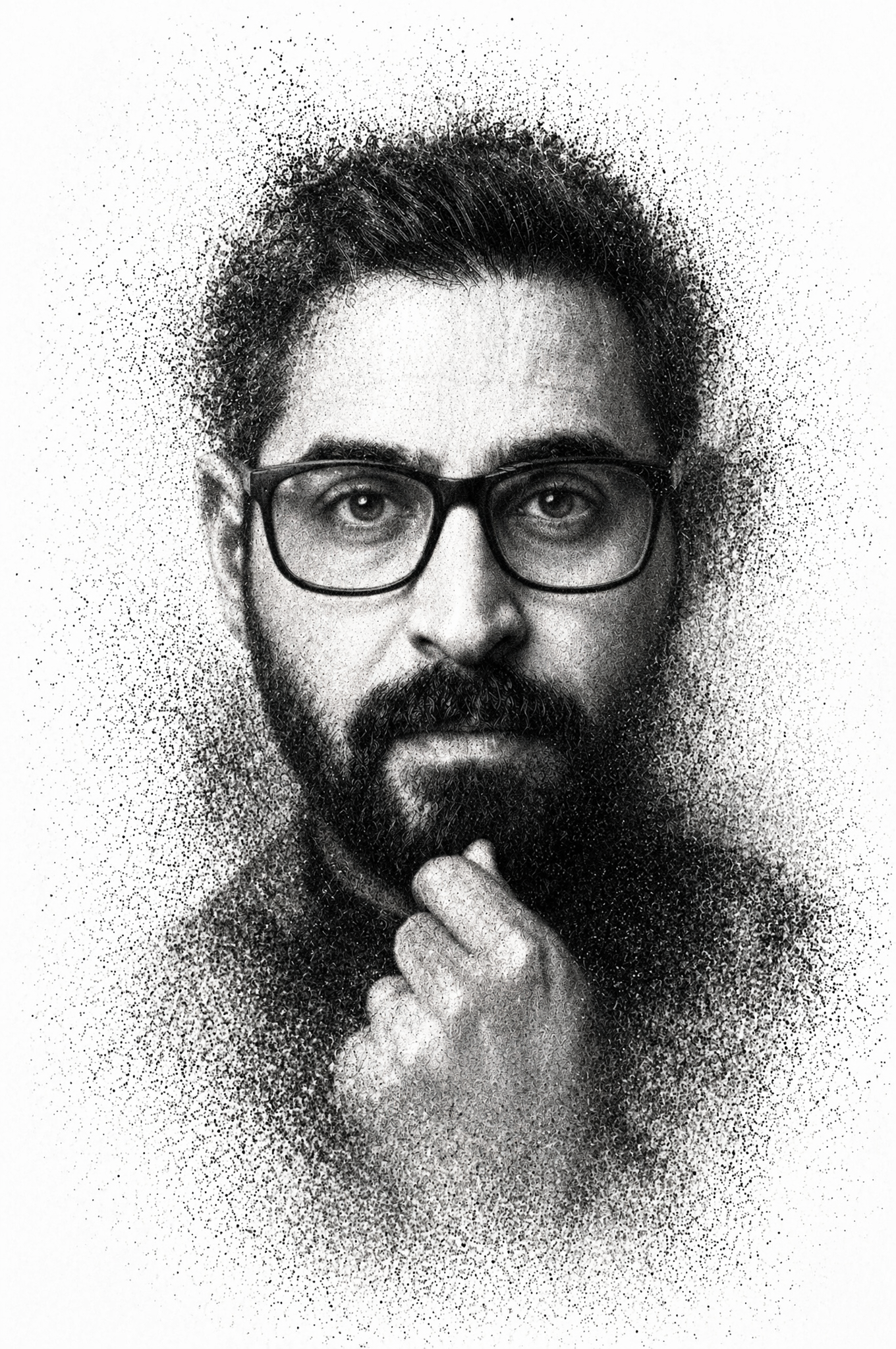 Un retrato monocromático de alto contraste