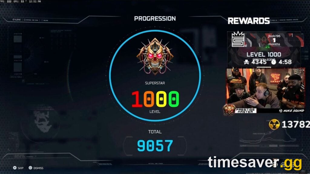 Black Ops 7 Prestige Master screen showing the Level 1000 Legend designation