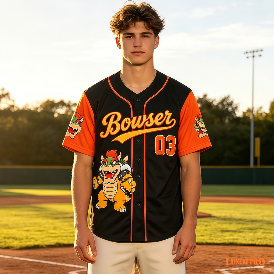 Printed Striped Youth Baseball Cardigan