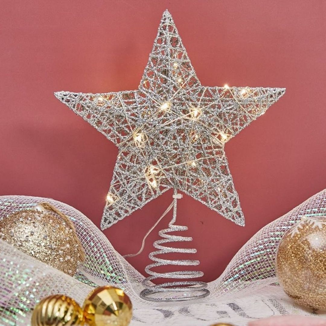 3D-Weihnachtsbaum-Spitzenstern aus Eisen