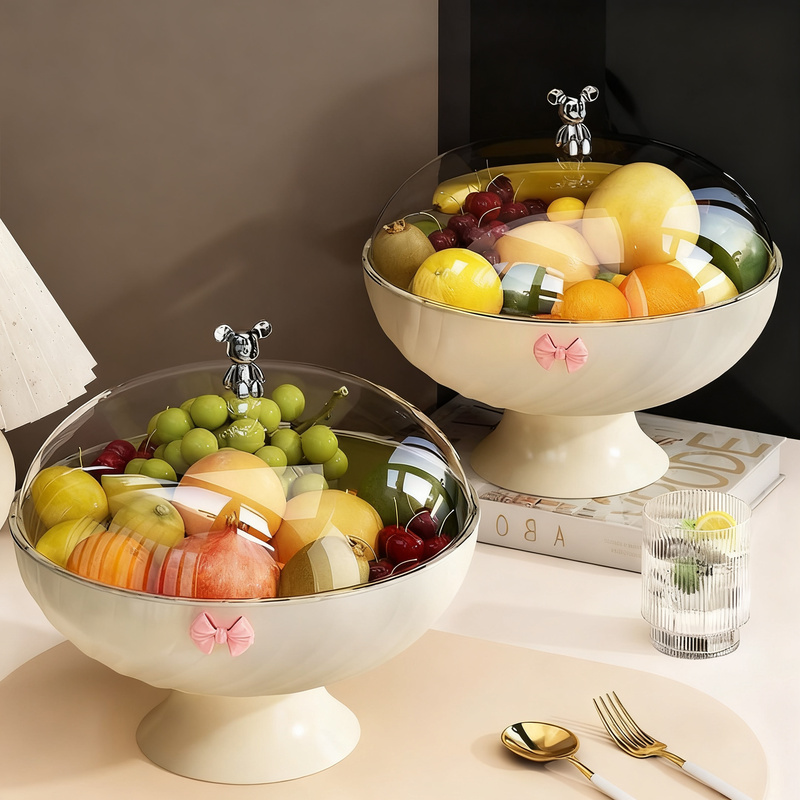 Plastic fruit bowl, solid color, modern