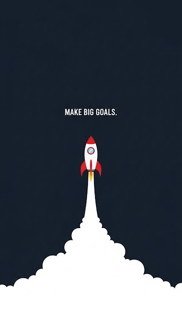Minimalist Quote Illustration of a Rocket Launch with Motivational Text - Free mobile Wallpaper