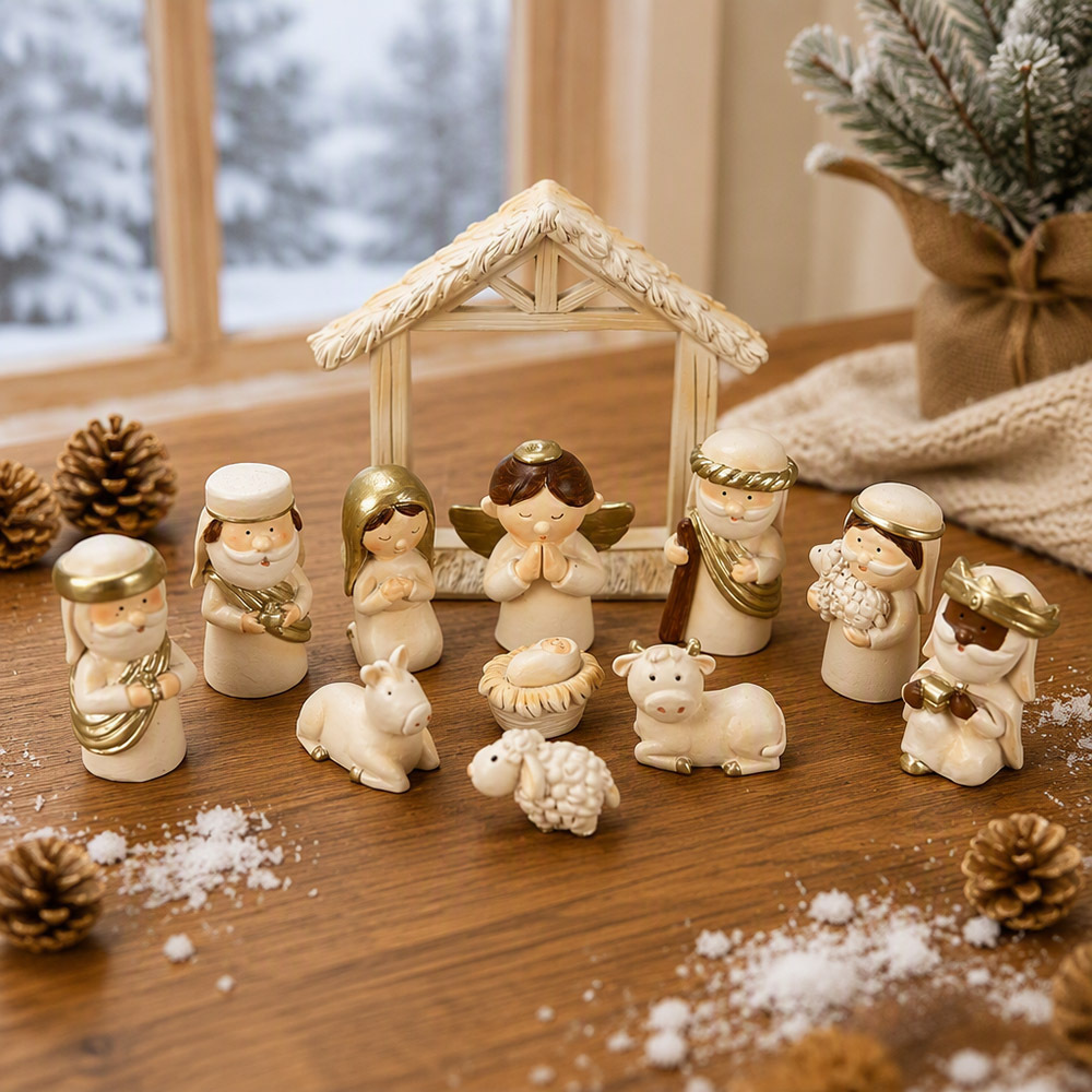 Christmas Nativity Figure Set, Cartoon Style