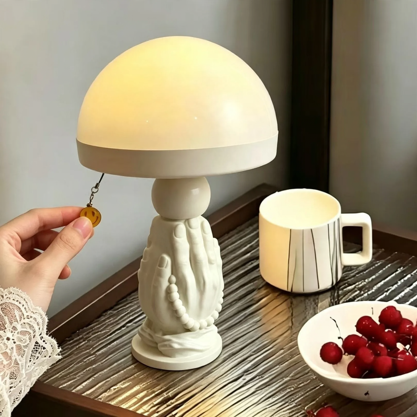 Vintage mushroom lamp with dimming function