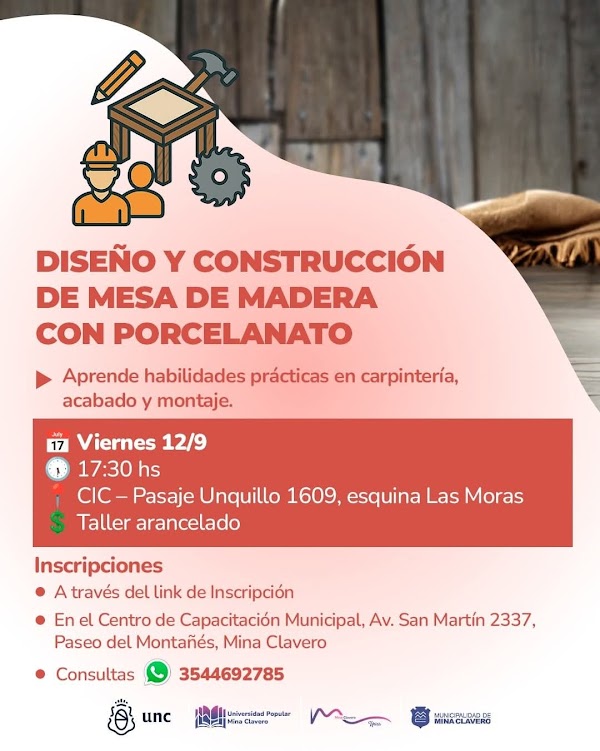 ✨Mesa de madera con porcelanato