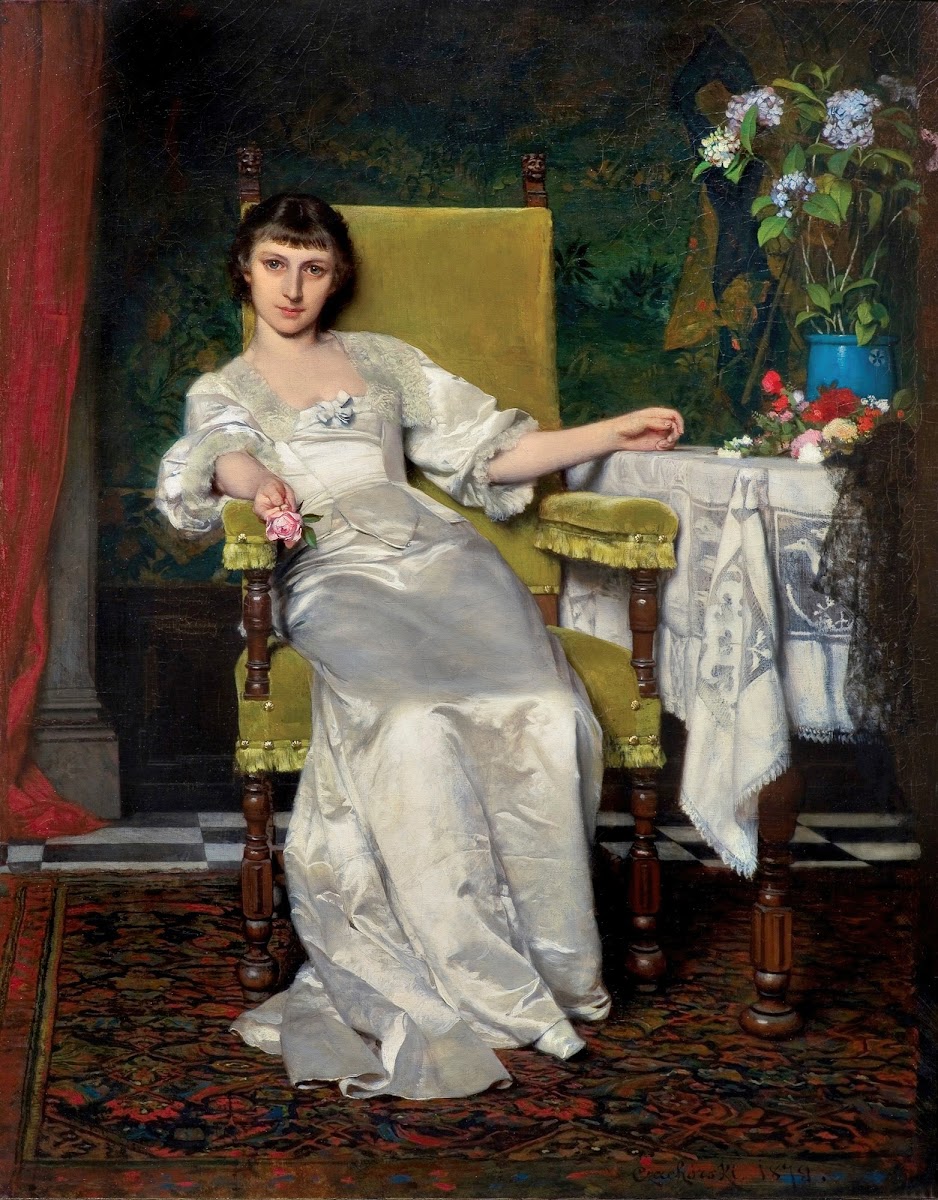 A lady with rose 1879