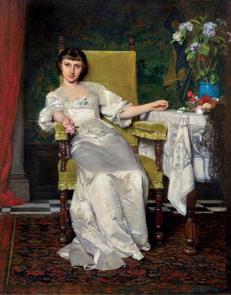A lady with rose 1879