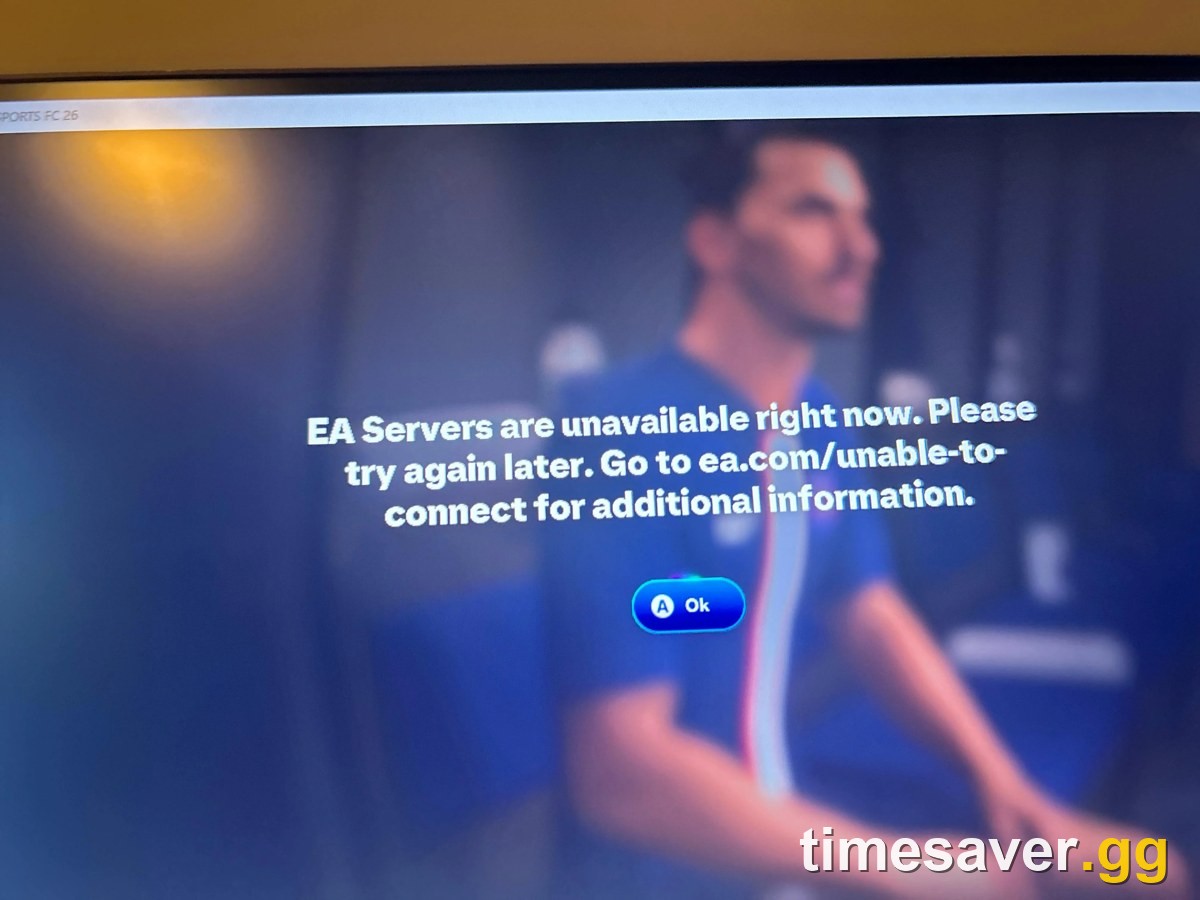EA FC 26 "EA Servers are unavailable right now" connection error screen