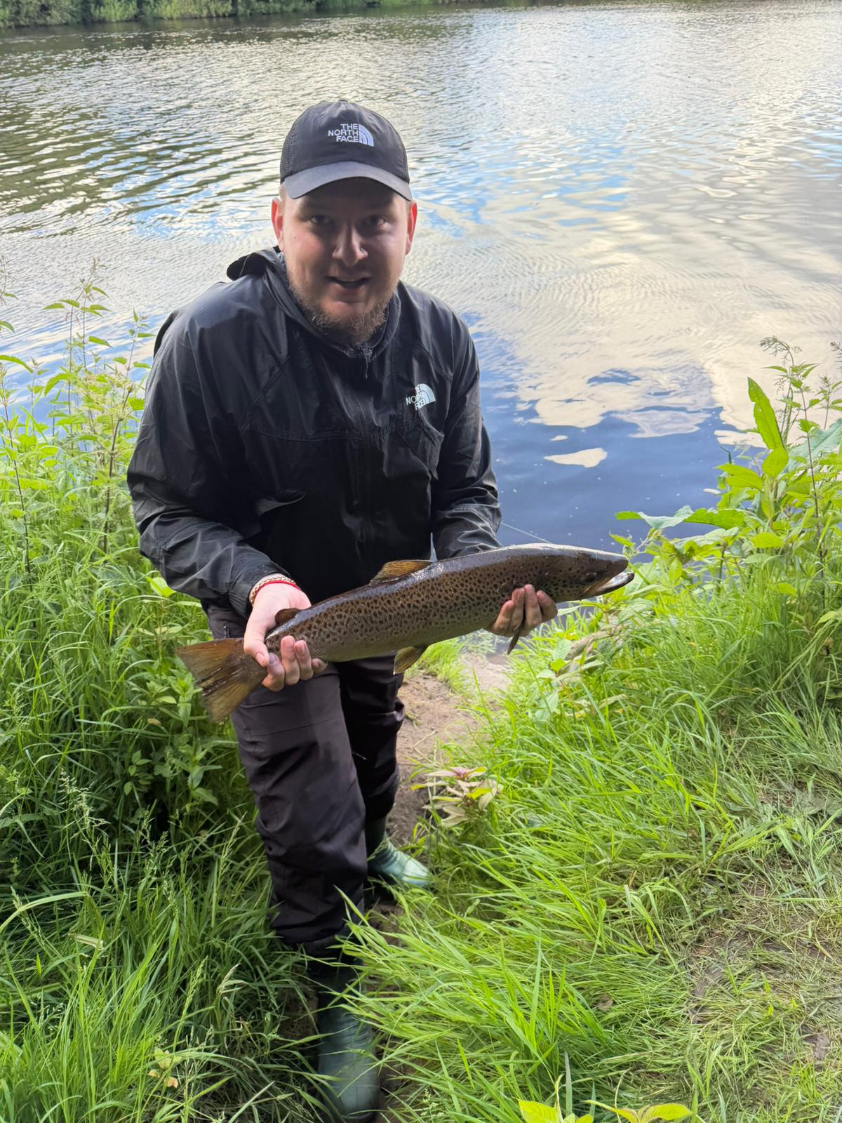 Dean McKinlay with a Brown Trout caught worm fishing on the River Clyde