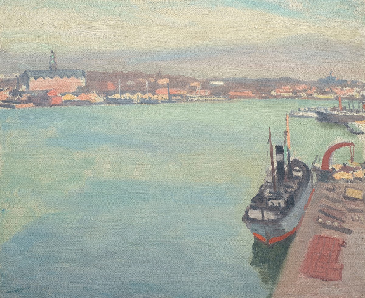 Le port de Stockholm matin de printemps 1938