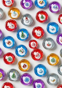 Christmas Snow Globe Bubble Pattern