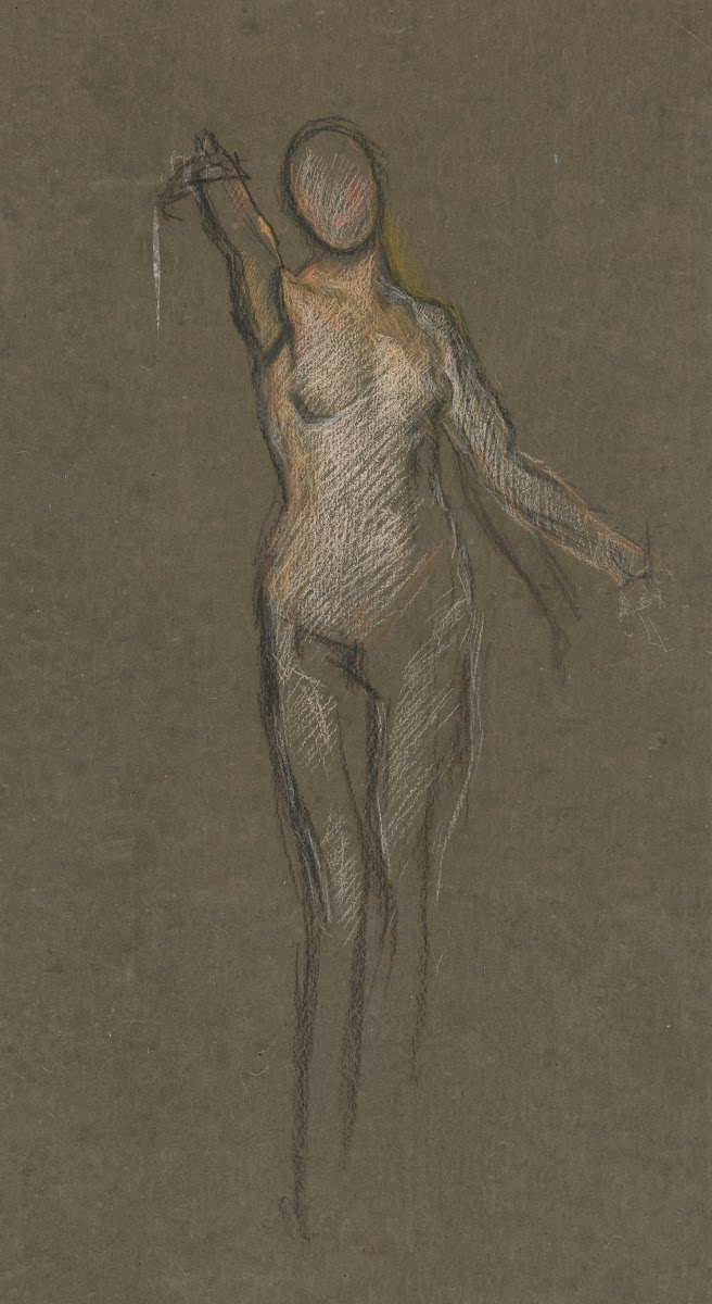 Study for central figure in Spirit of Religious Libertyguiding the ships mural a