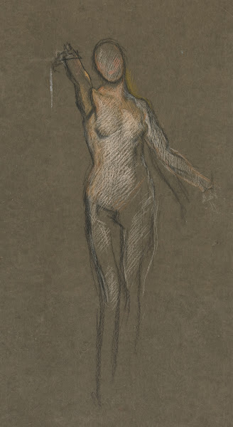 Study for central figure in Spirit of Religious Libertyguiding the ships mural a