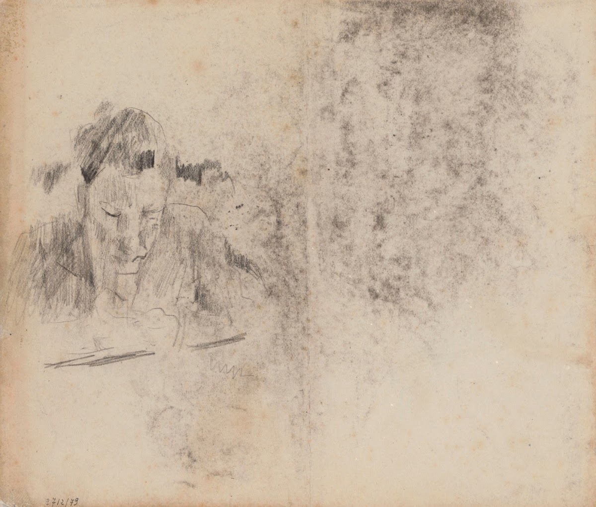Man Writing or Reading