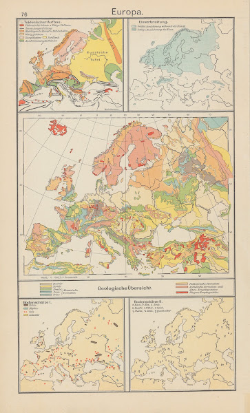 Europa Geologische Übersicht 1930
