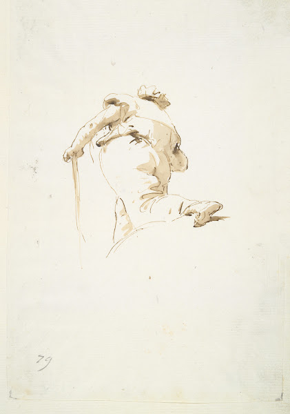 Walking male figure seen obliquely frombelow ca174050