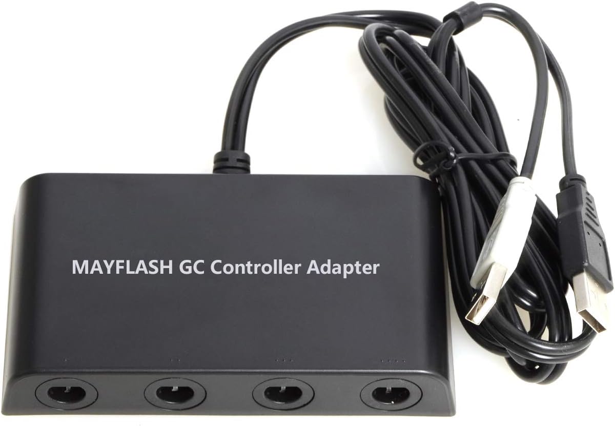 Mayflash Adaptador de Mandos GameCube de 4 Puertos para Switch, Wii U y PC
