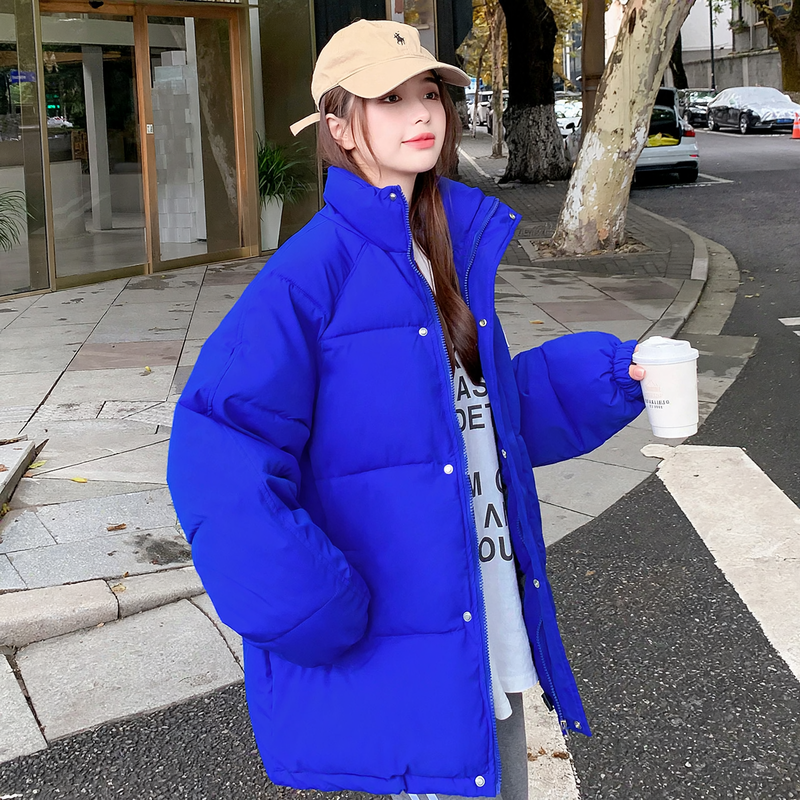 Short women's padded jacket, loose, lined