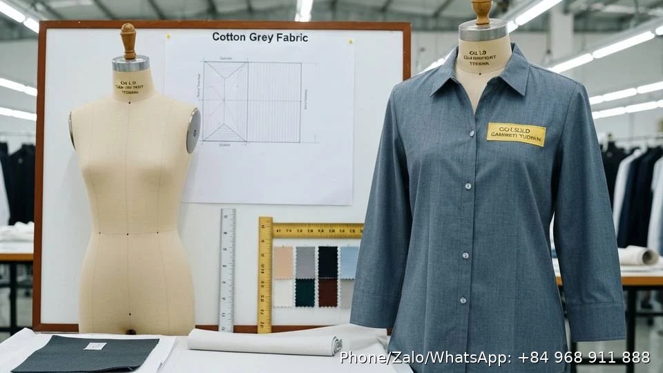 Cotton Grey Fabric - Gold Garment Vietnam