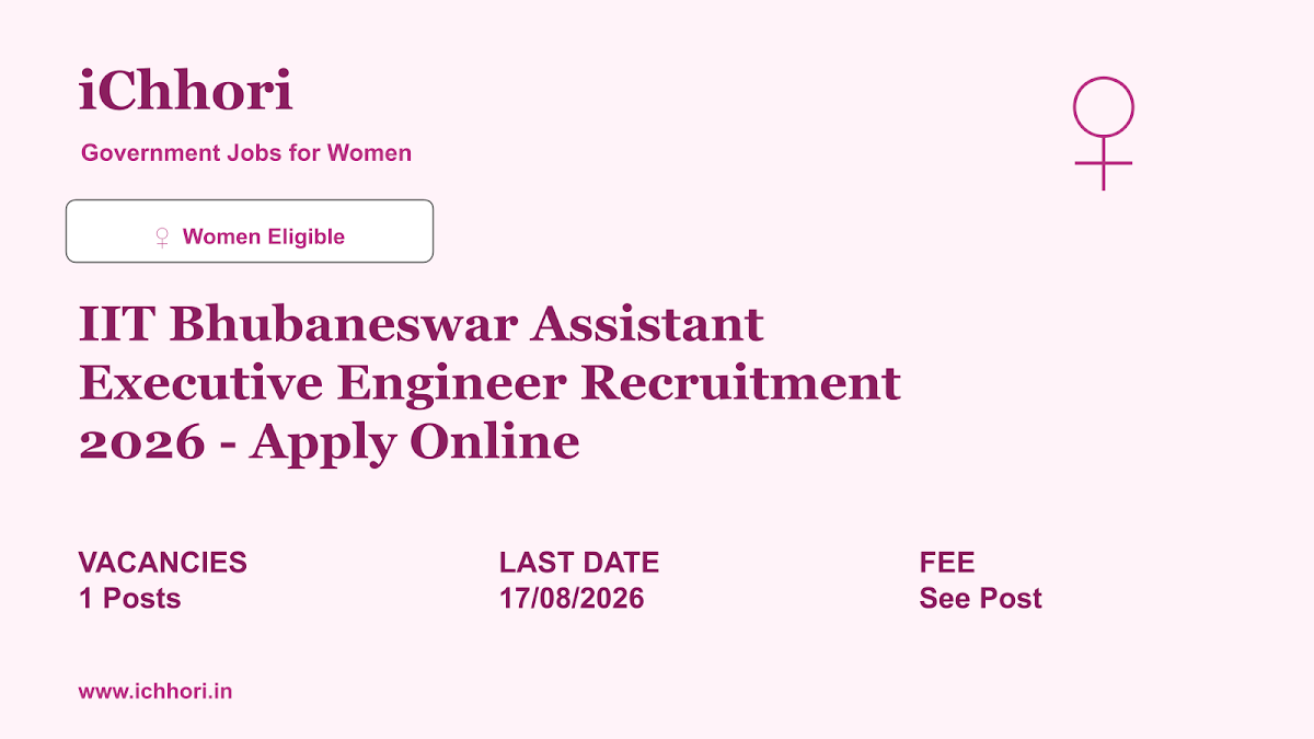 IIT Bhubaneswar Assistant Executive Engineer Recruitment 2026 - Apply Online - iChhori