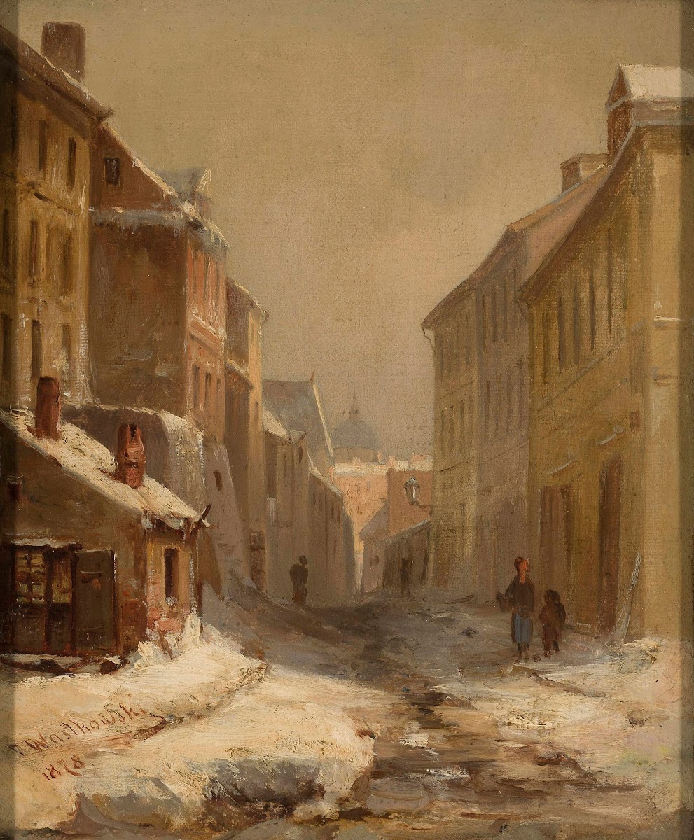 Old Warsaw in winter  Brzozowa Street 1878