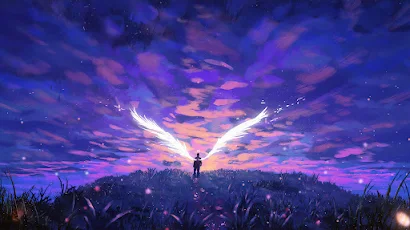 Illustration, Lucifer, Angel, Landscape, Painting 2K Wallpaper Background