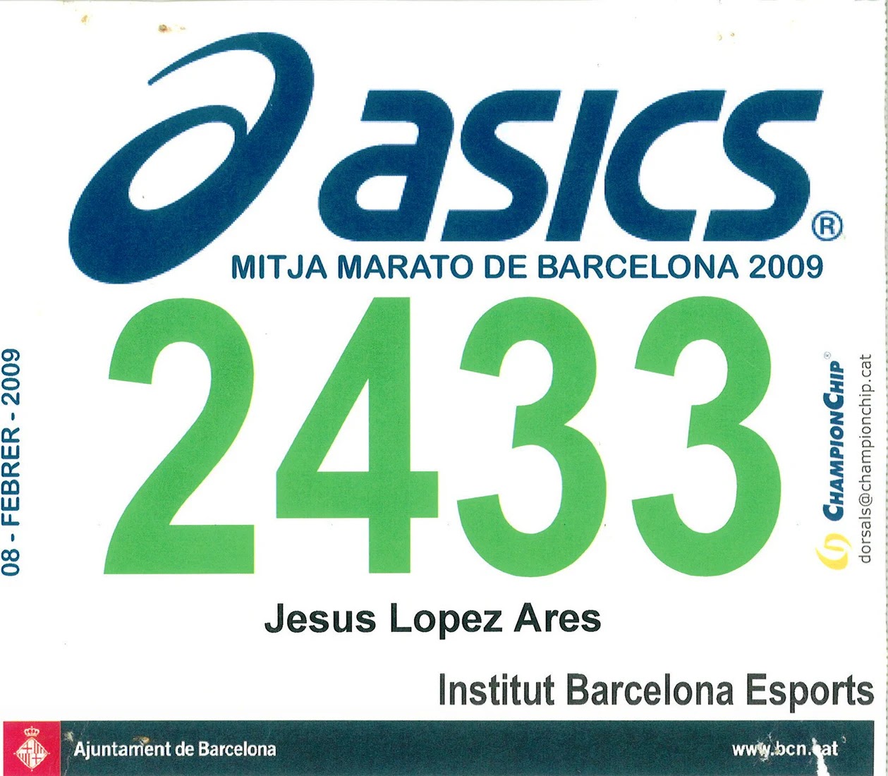 Dorsal de Mitja Marato Barcelona