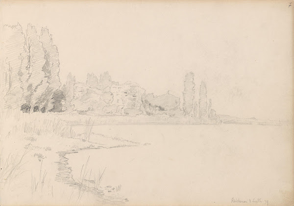 Strand med popler Reichenau 1879