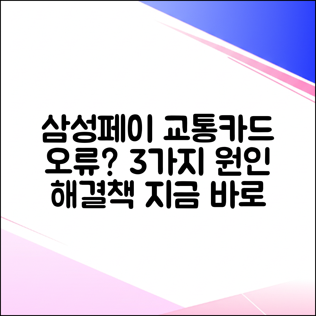 삼성페이 교통카드 등록 오류? 3가지 원인과 해결책!
