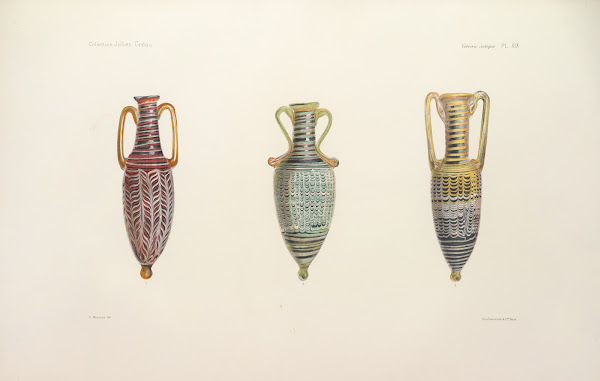 Collection Julien Greau Verrerie antique emaillerie et poterie appartenant a M J