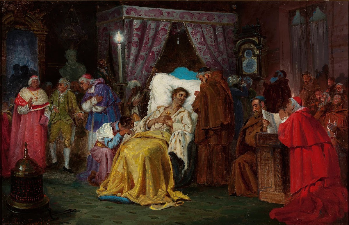 Aleksander Sobieski On His Deathbed In Rome In 1714