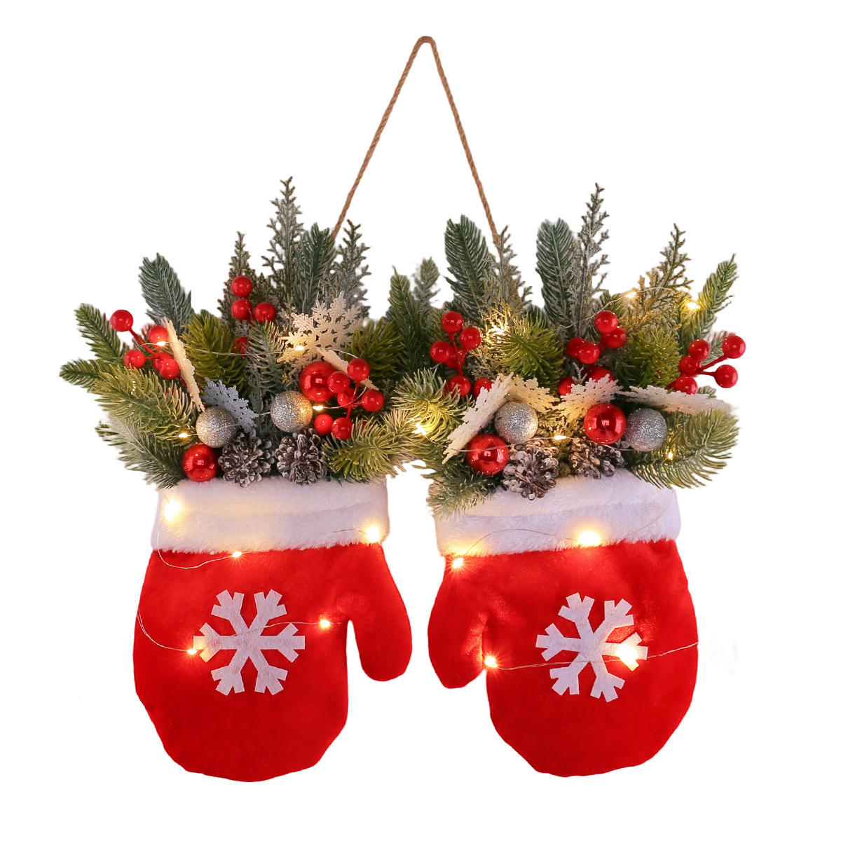 Weihnachtskranz mit Handschuh-Motiv
