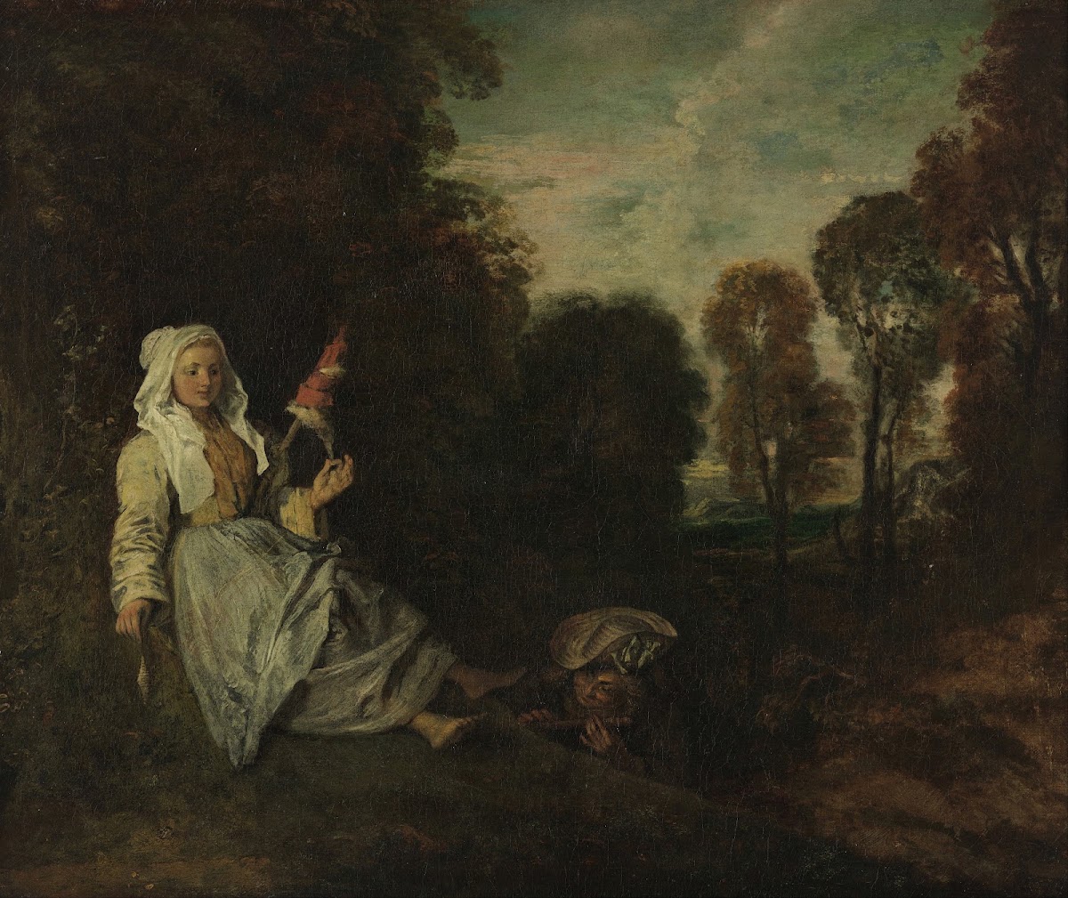 Evening Landscape with Spinner 1713 1717