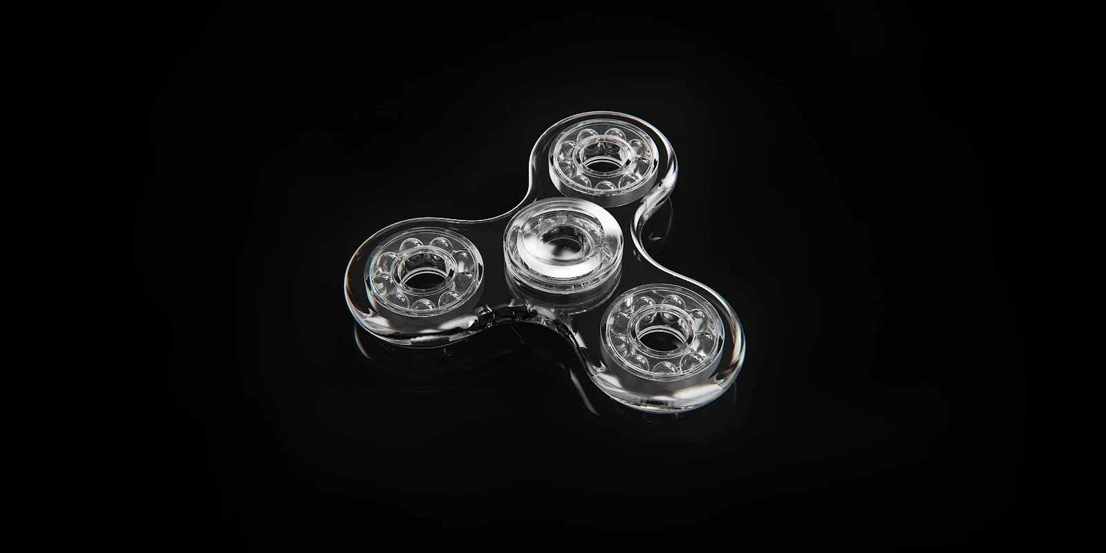 Transparent Glass Fidget Spinner - Product Photography 5K Wallpaper (7680x3840)