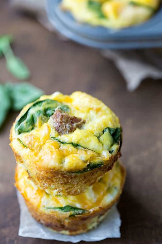 Bánh Muffin Trứng Cải Bó Xôi