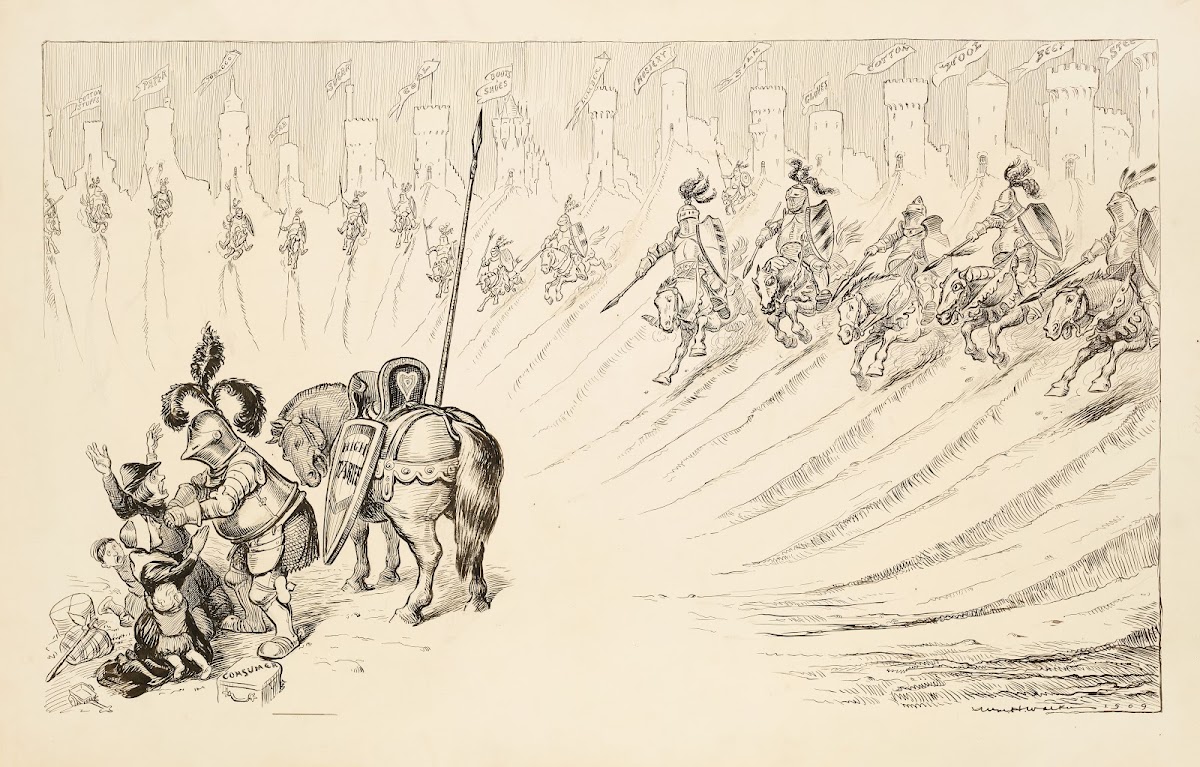A group of knights come charging from castles representing several Trusts to pro