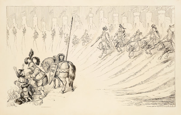 A group of knights come charging from castles representing several Trusts to pro